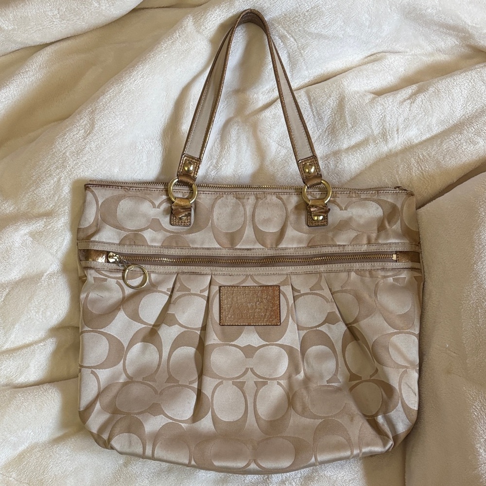 Vintage Gold Poppy Coach Bag